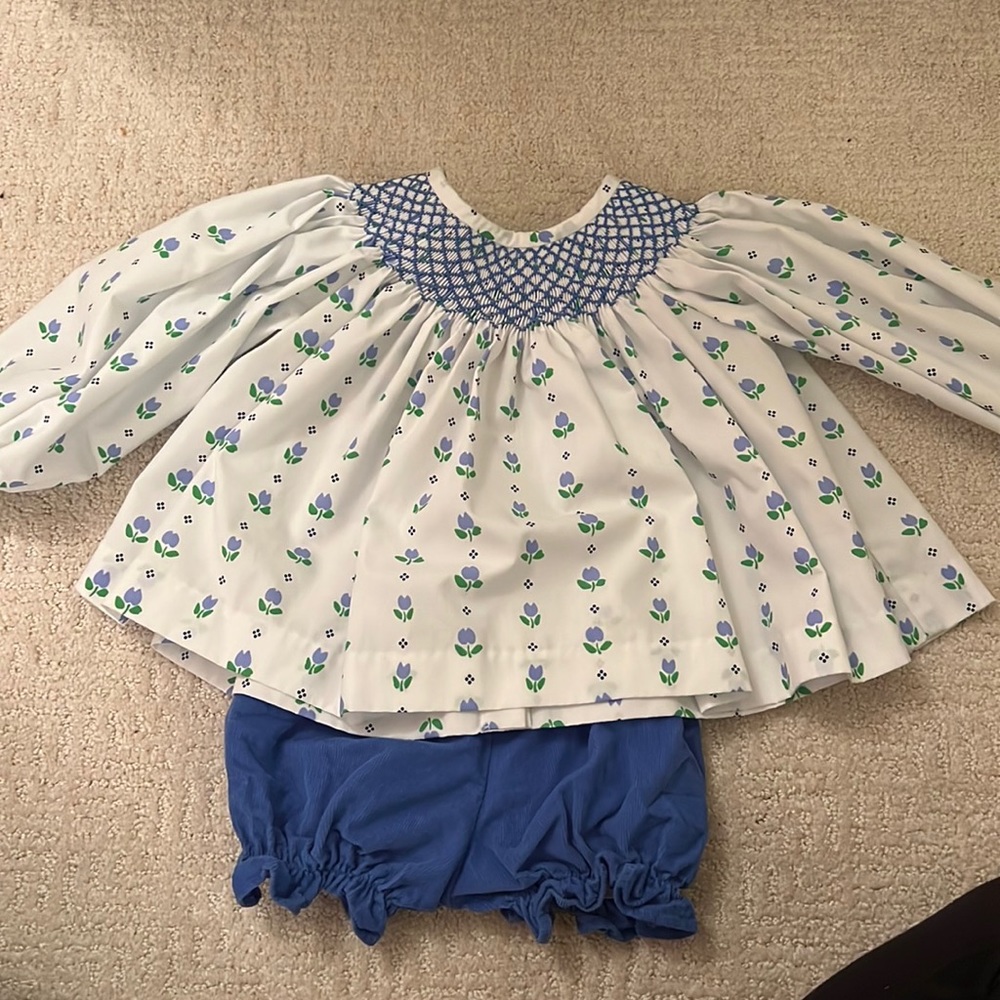 Beaufort Bonnet Co smocked swing top with corduroy bloomer